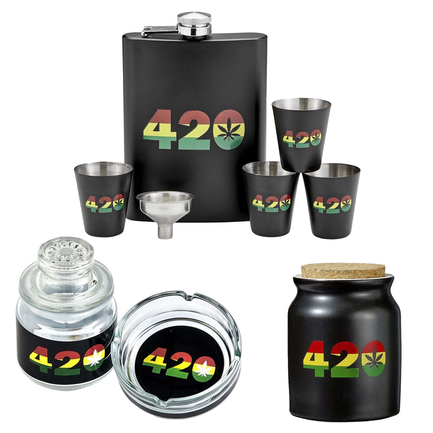 420 Ashtray, Stash Jar & Drinkware Bundle 420 Ashtray, Stash Jar & Drinkware Bundle