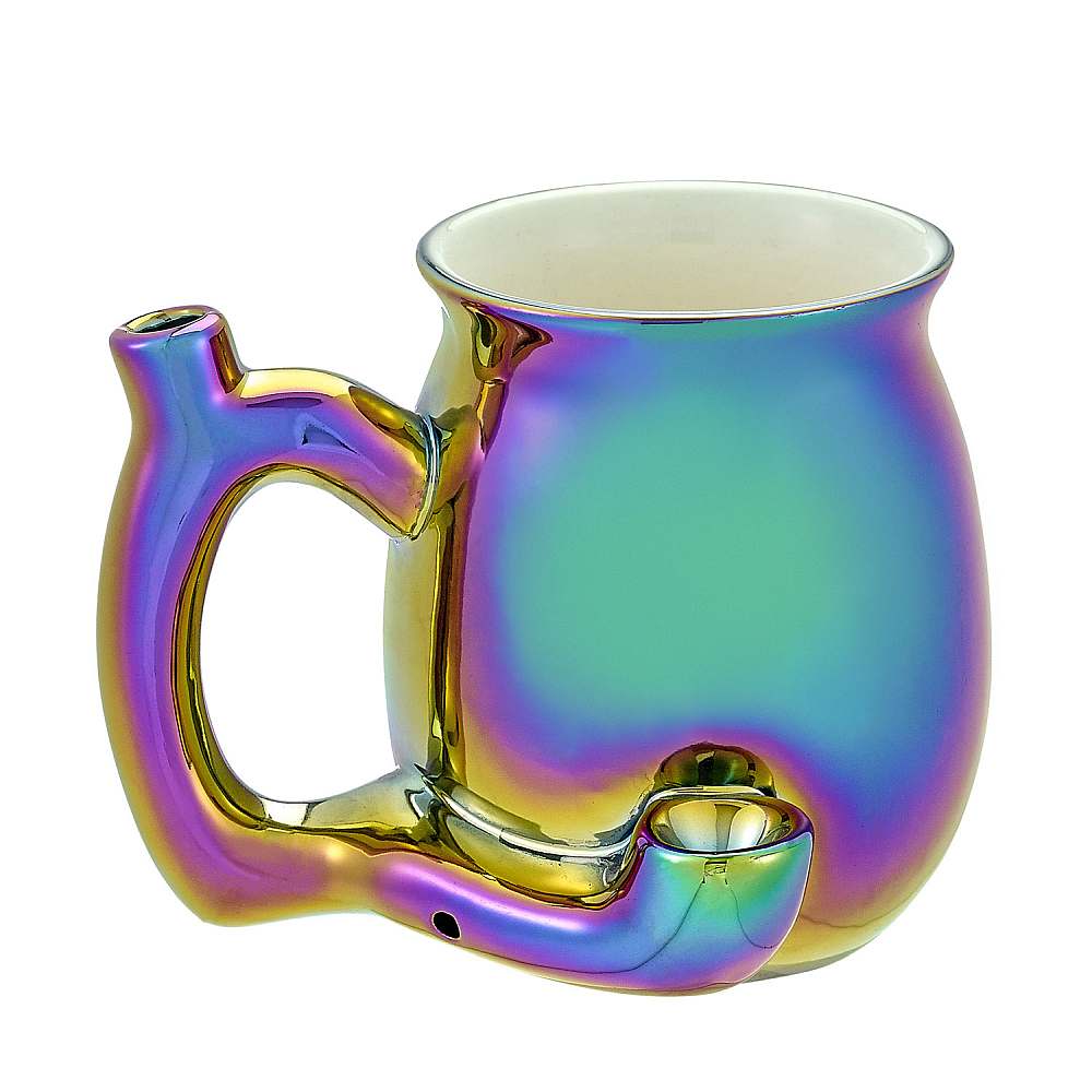 Electroplated Iridescent Roast & Toast Pipe Mug Electroplated Iridescent Roast & Toast Pipe Mug