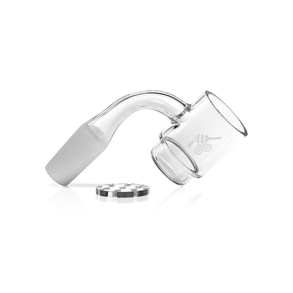 Honey Disc Deep Dish 90° Quartz Banger - Yellow Line Honey Disc Deep Dish 90° Quartz Banger - Yellow Line