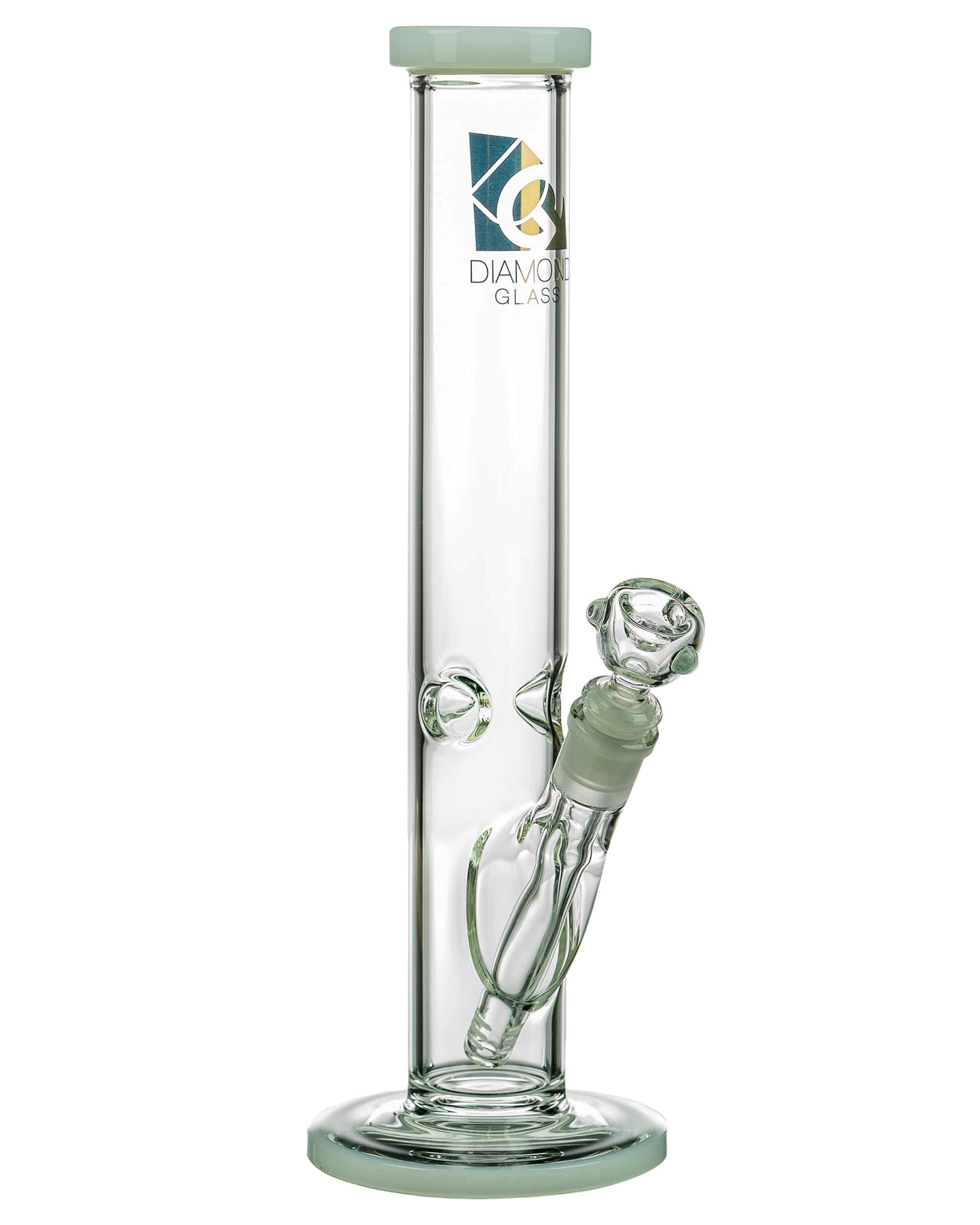 Diamond Glass 13" Classic Straight Tube White Diamond Glass 13" Classic Straight Tube White