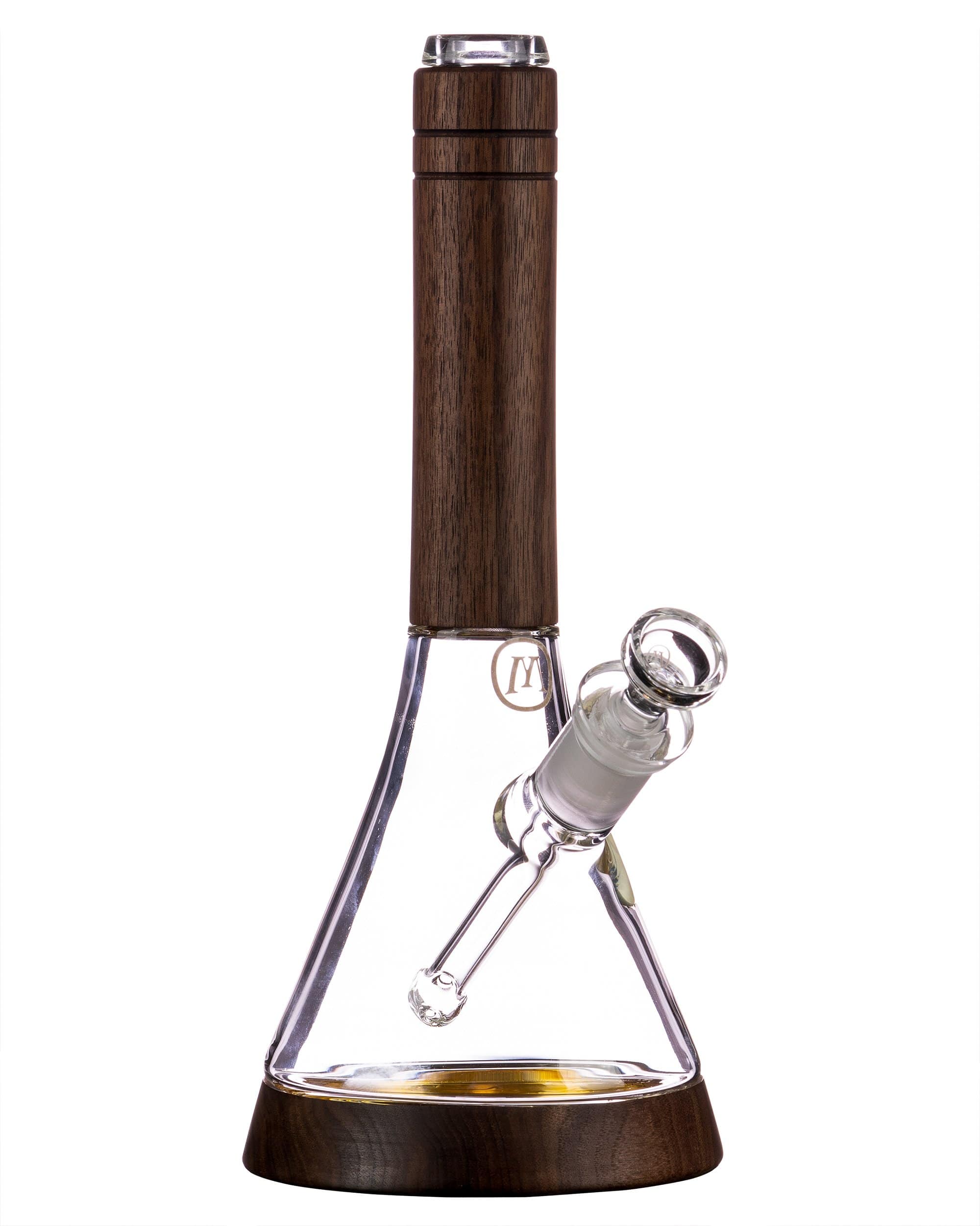 Walnut Wood Accented Beaker Bong Walnut Wood Accented Beaker Bong