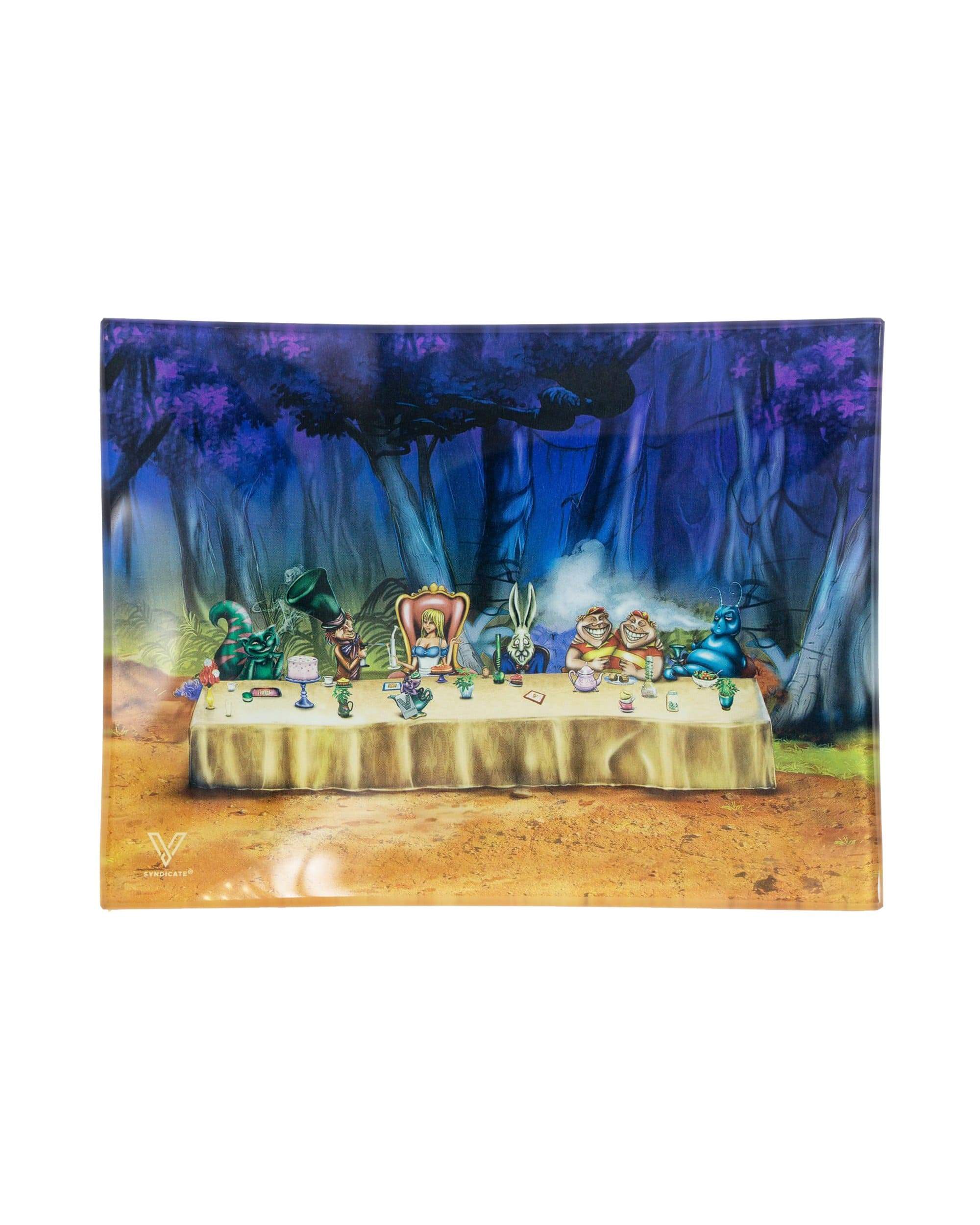 Alice's Tea Party Glass Rolling Tray Alice's Tea Party Glass Rolling Tray