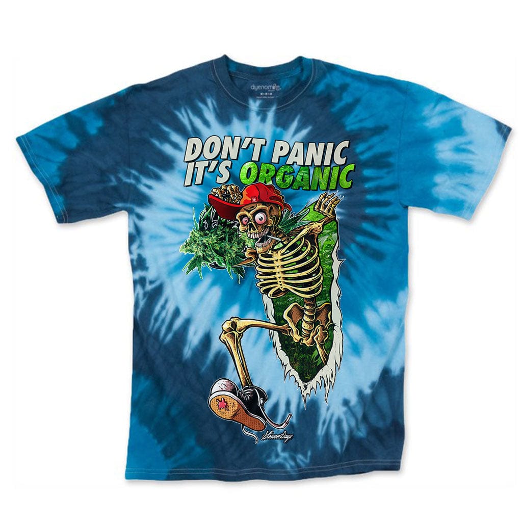 Don't Panic Greens Blue Tie Dye Men's Shirt