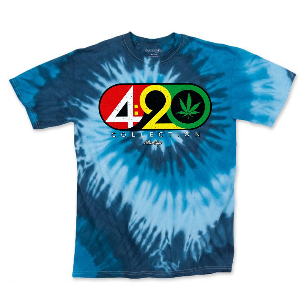 420 Collection Blue Tie Dye Men's Shirt