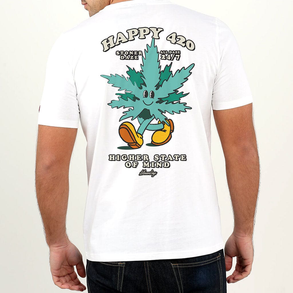 Happy 420 Men's White Tee