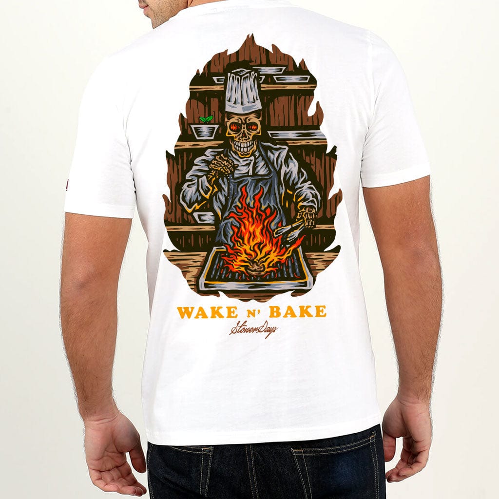 Wake n Bake Men's White Tee