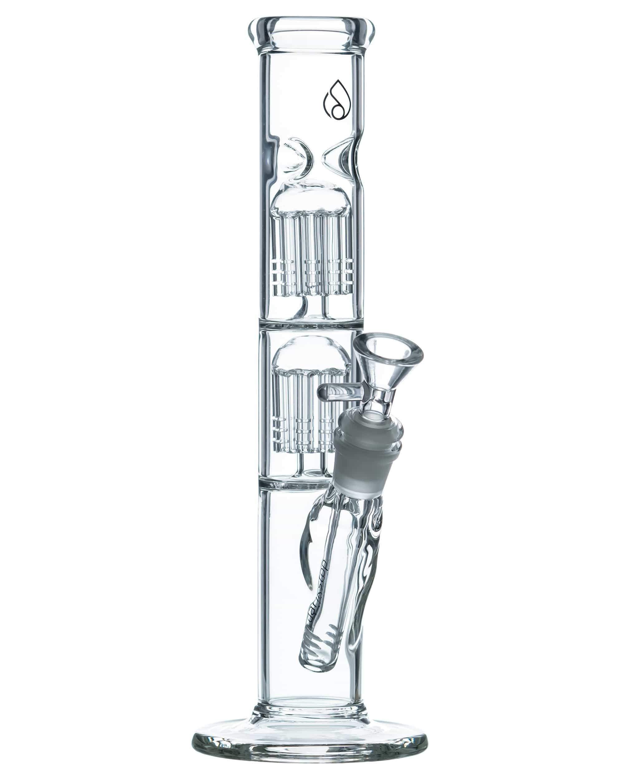 11" Double Tree Perc Straight Tube Bong