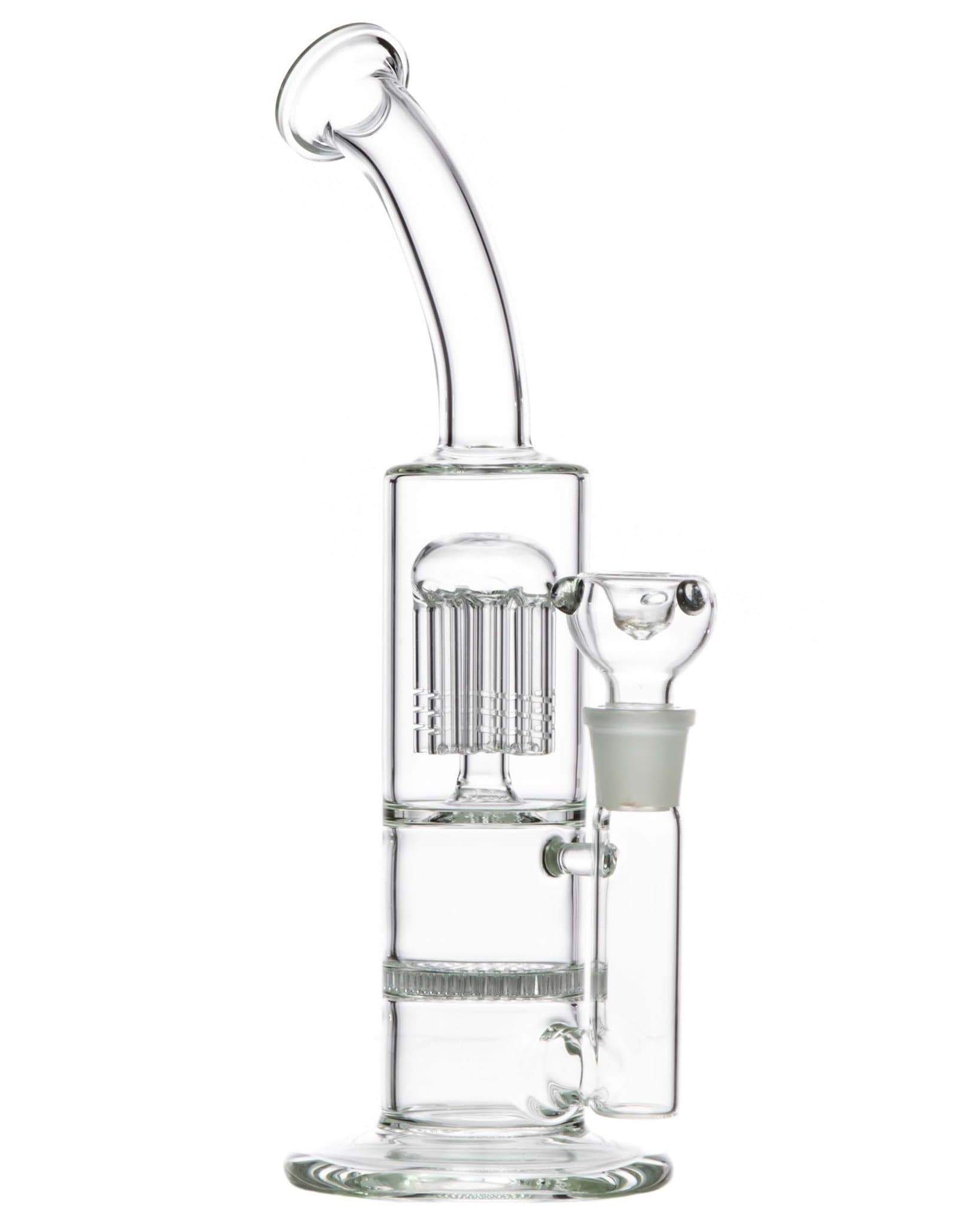 bent neck honeycomb to tree perc water pipe - clear