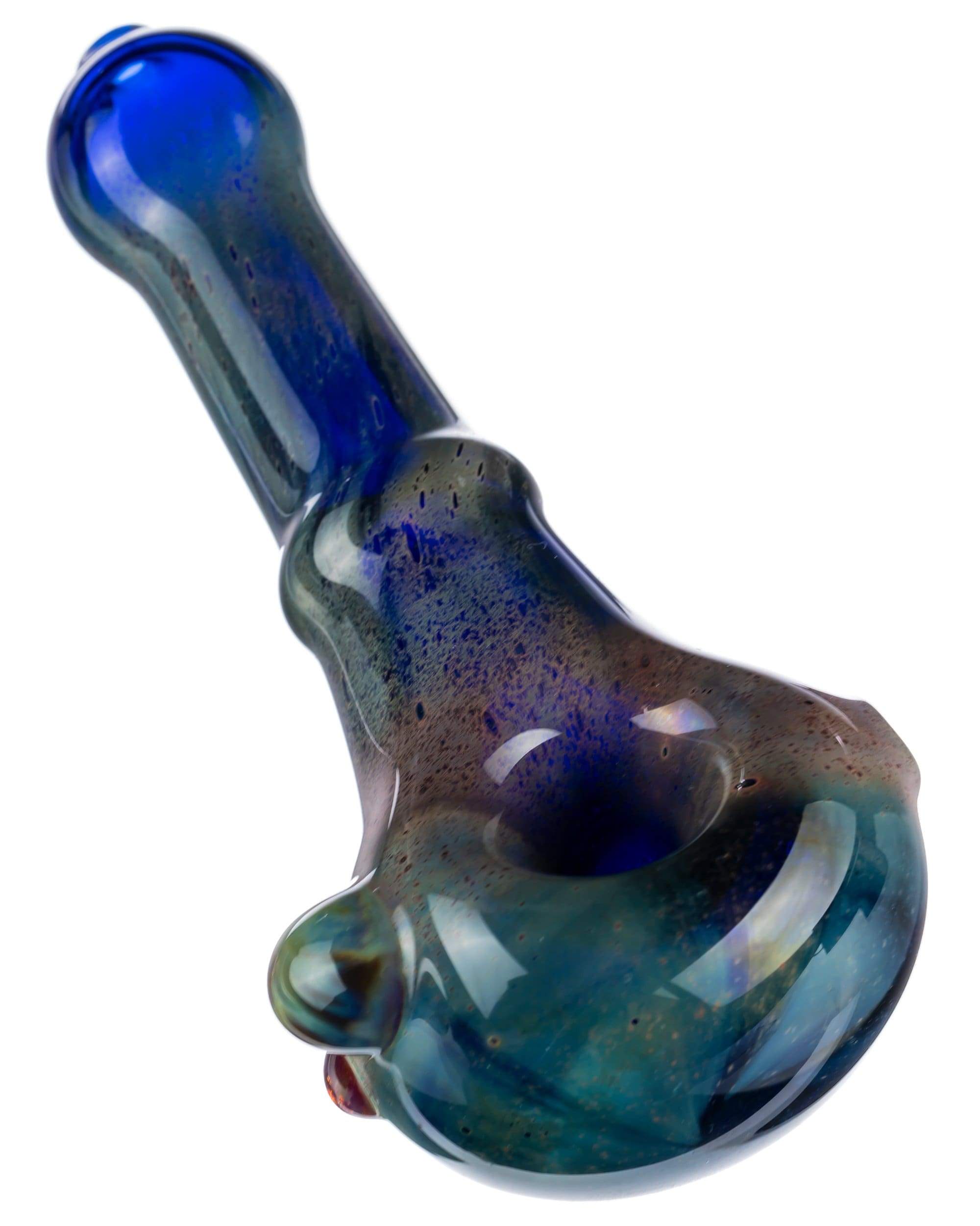 Silver Fumed Blue Spoon Pipe