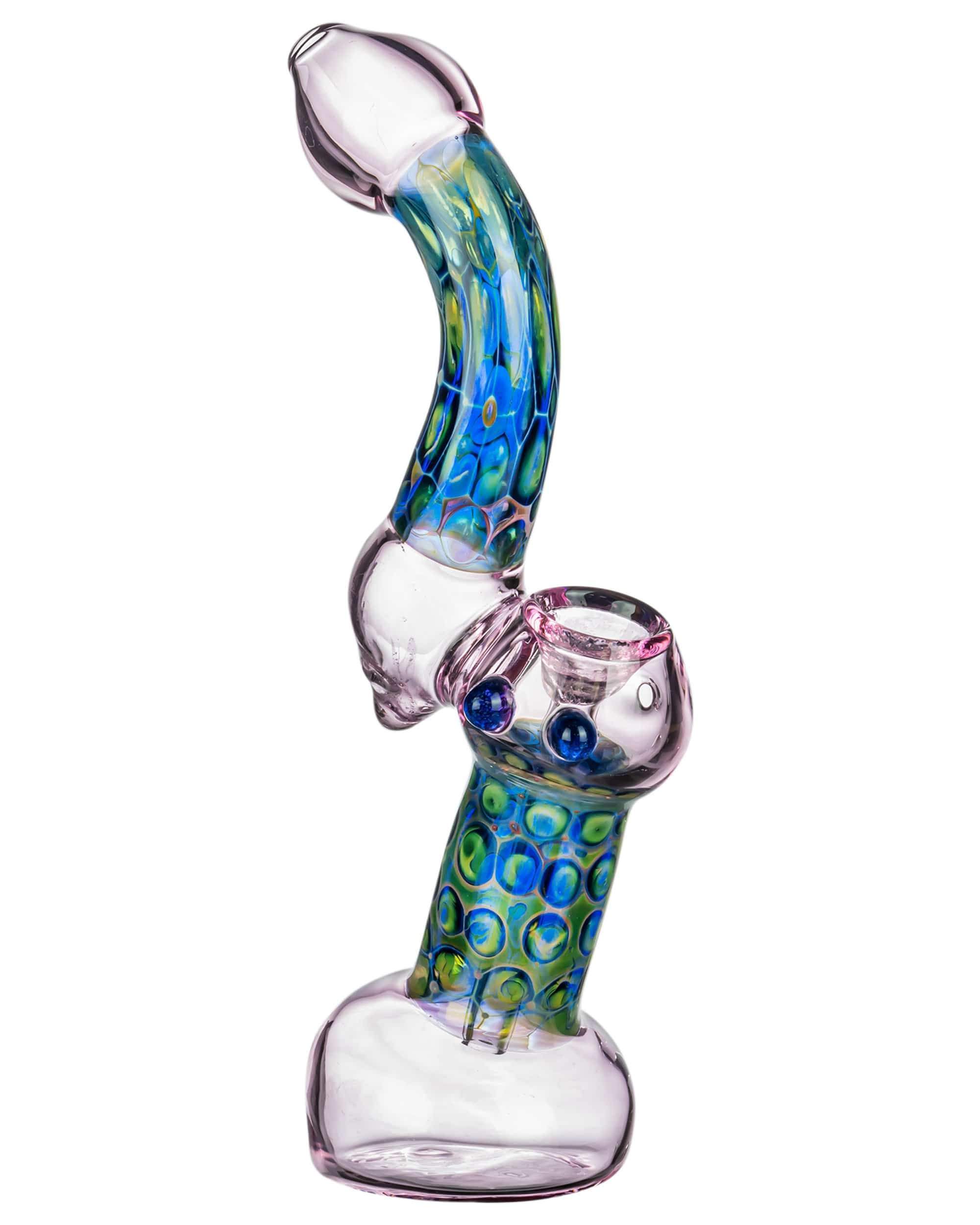 Pink & Blue Fumed Sherlock Bubbler