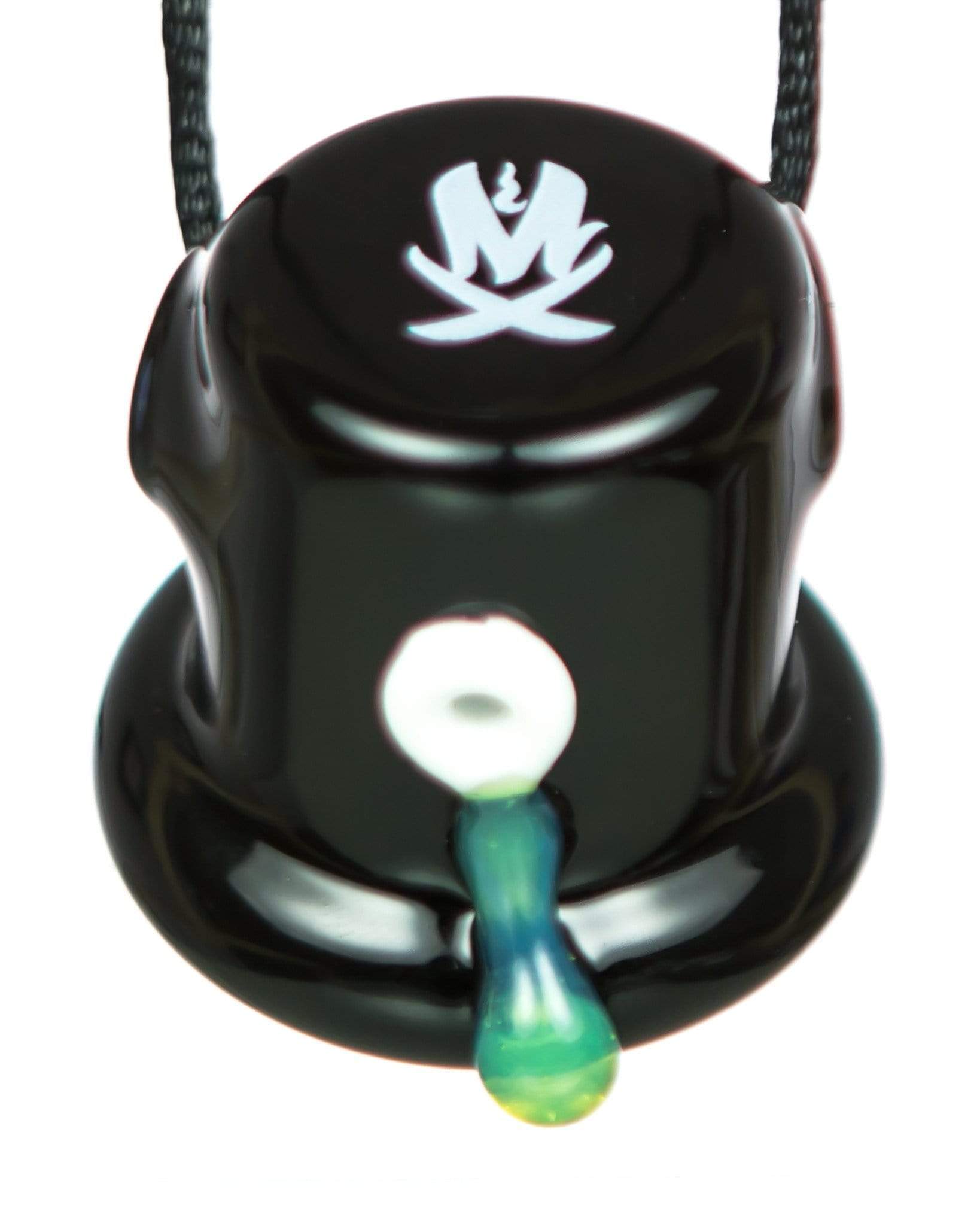 black and teal spray can cap pendant