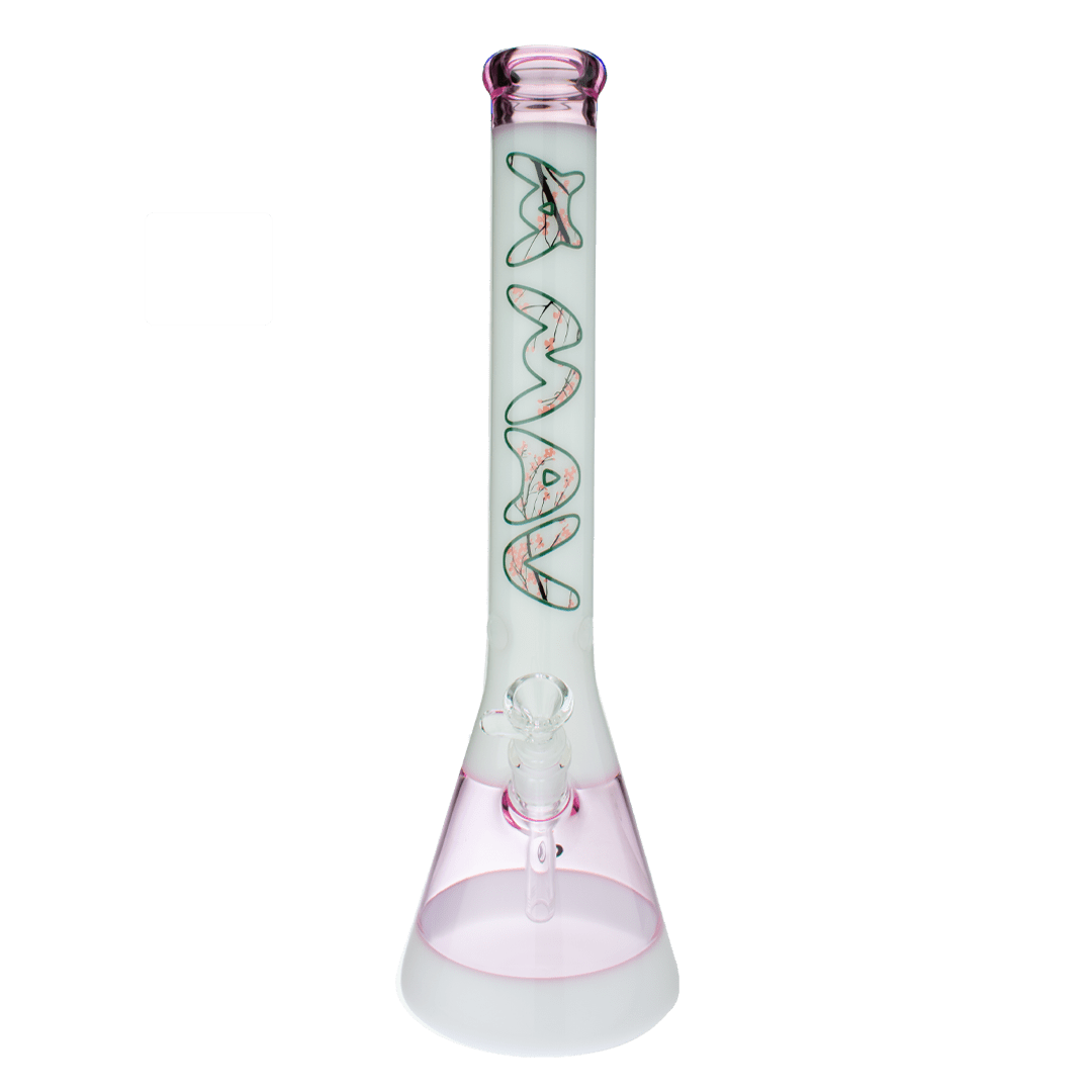 18" Pink Cherry Blossom 2 Tone Beaker Bong