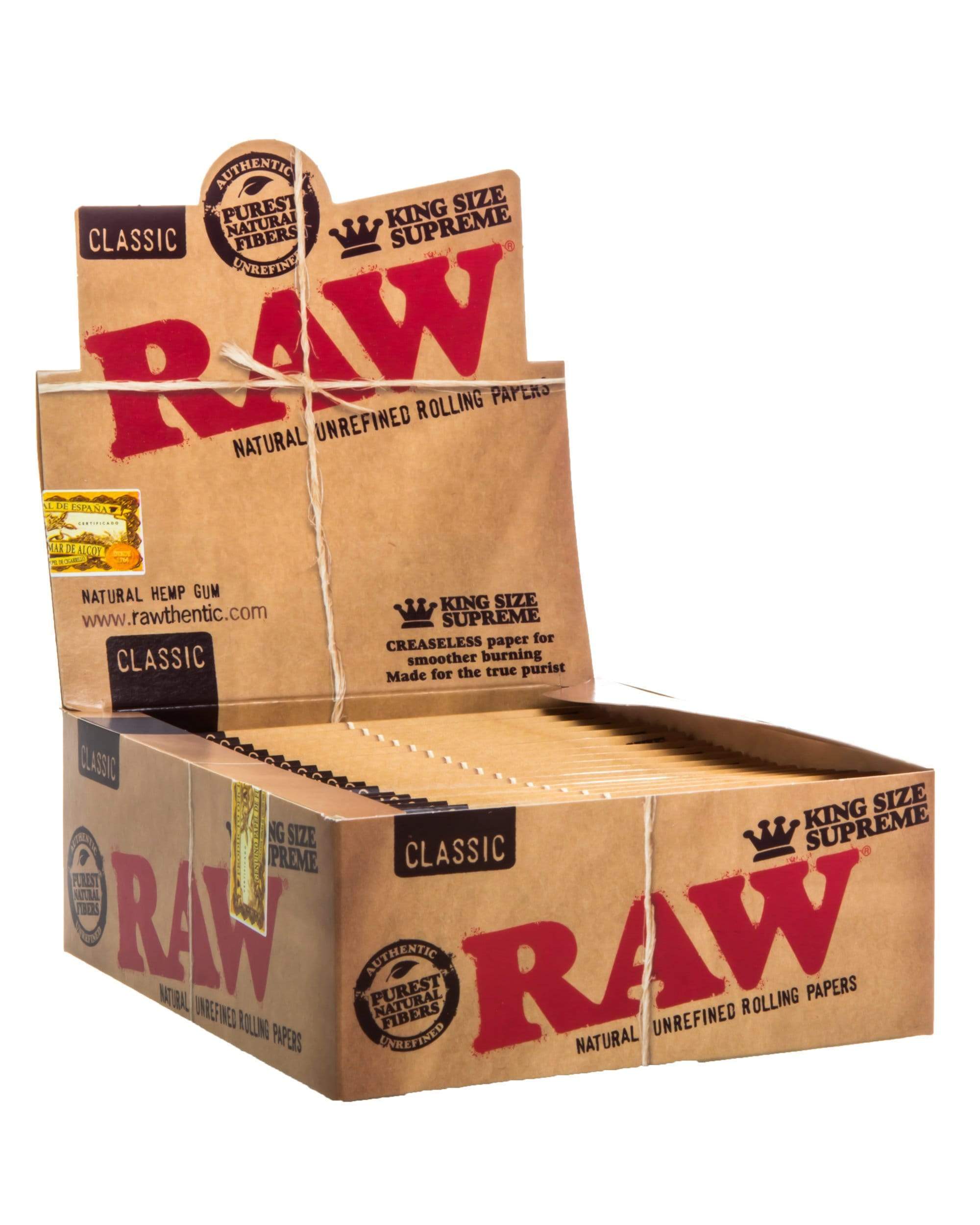 RAW - King Size Supreme Rolling Papers Box of 24