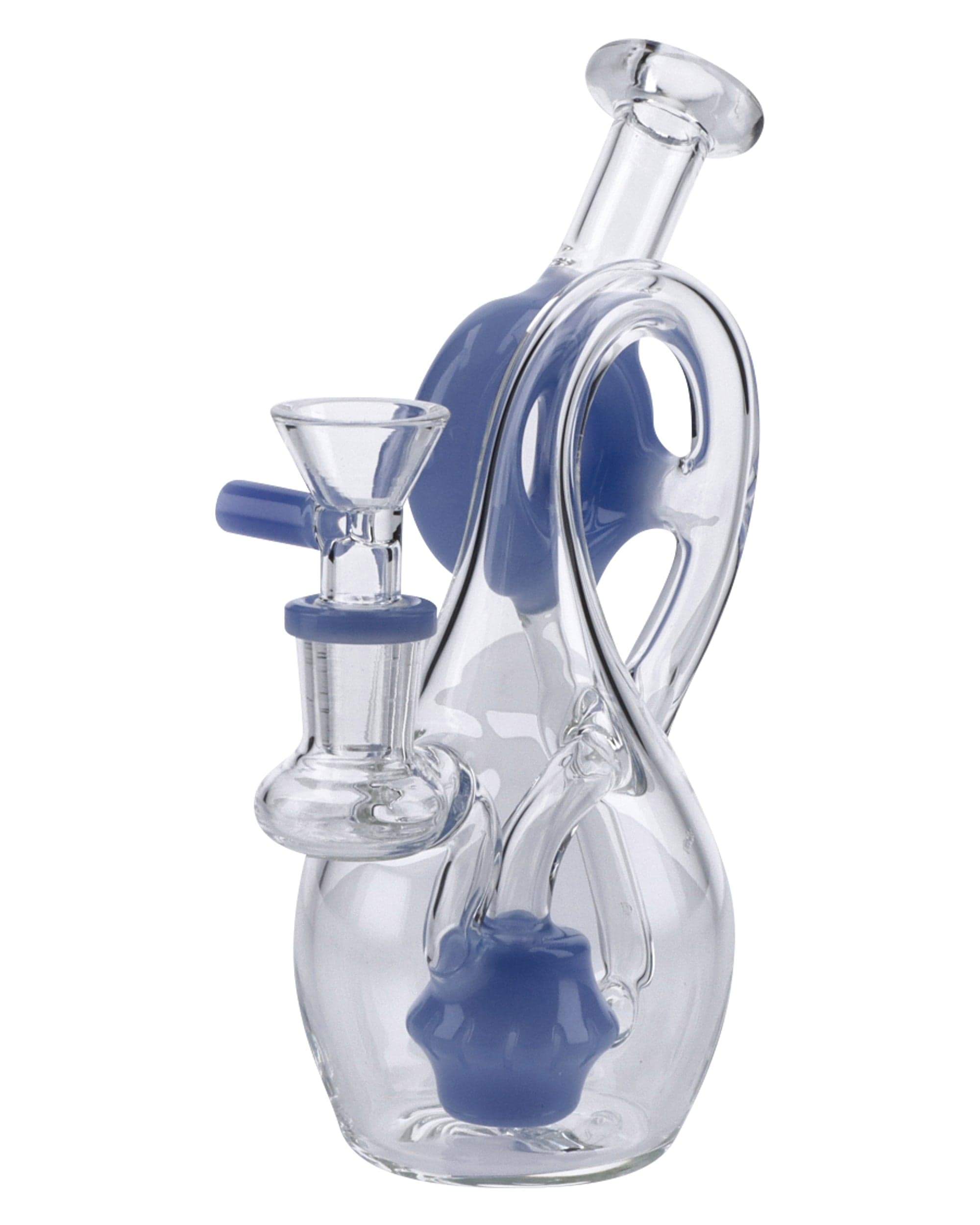 7" Milky Blue Mini Recycler Water Pipe